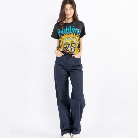 ✨THE SCRIPT✨Nicola High Waisted Pants in Navy - Picture 3 of 3